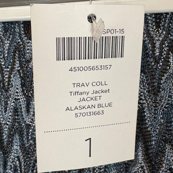 NWT Travelers Collection by Chico's Tiffany Alaskan Blue Semi Sheer Cardigan - Picture 8 of 11